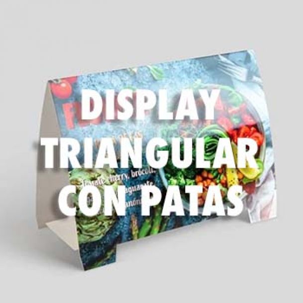 DISPLAY TRIANGULAR CON PATAS
