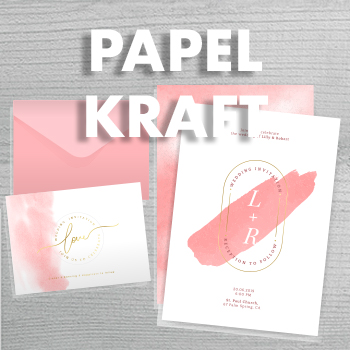 invitaciones de boda papel kraft