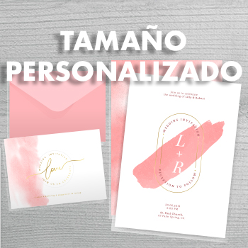 invitaciones de boda tamaño personalizado