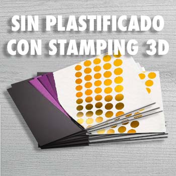 TARJETA SIN PLASTIFICADO CON STAMPING 3D