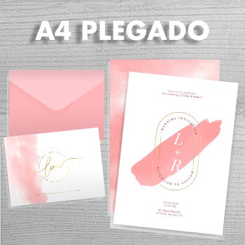 invitaciones de boda A4 abierto A5 plegado