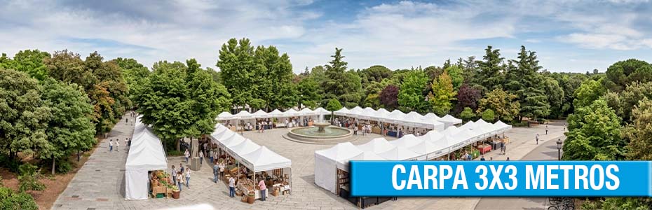 Carpa personalizada 3x3 m, para ferias y eventos.