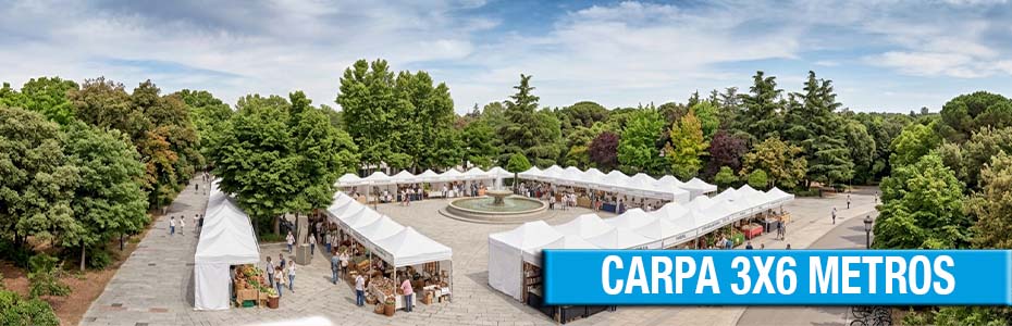 Carpa personalizada 3x6 m, para ferias y eventos.