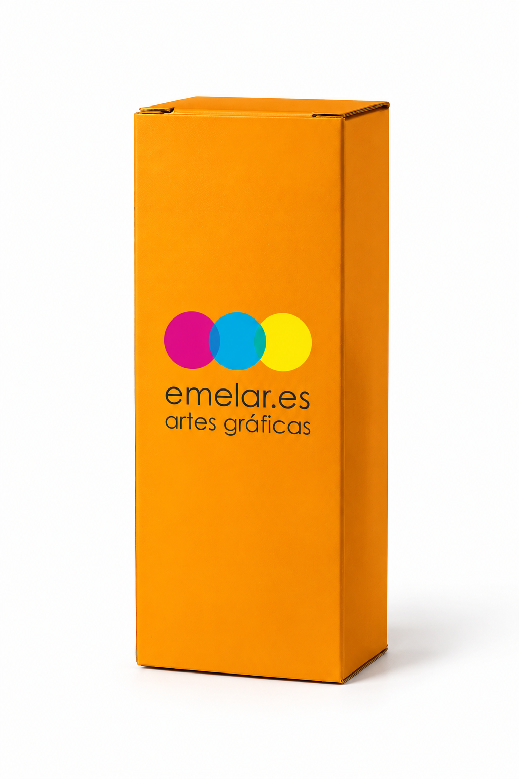 Cajas plegables personalizadas rectangulares de color naranja con logotipo EMELAR