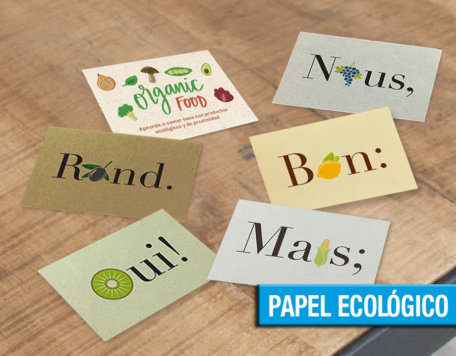 Tarjetas de visita papel ecológico