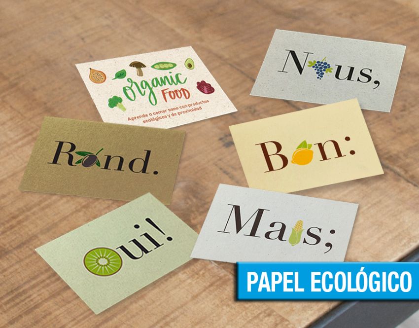 Tarjetas Papel Ecol&oacute;gico