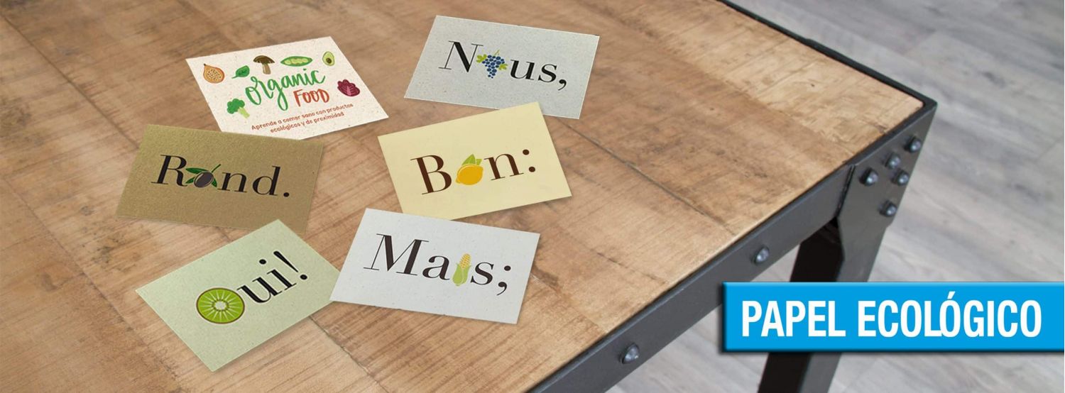 Tarjetas de visita papel ecológico