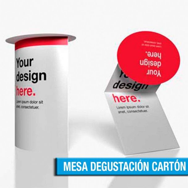 mesa degustación cartón