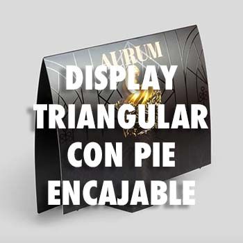 DISPLAY TRIANGULAR CON PIE ENCAJABLE