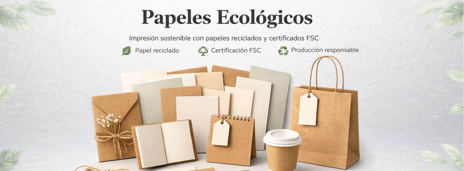 papeles ecológicos para impresión de tarjetas de visita, folletos y material publicitario